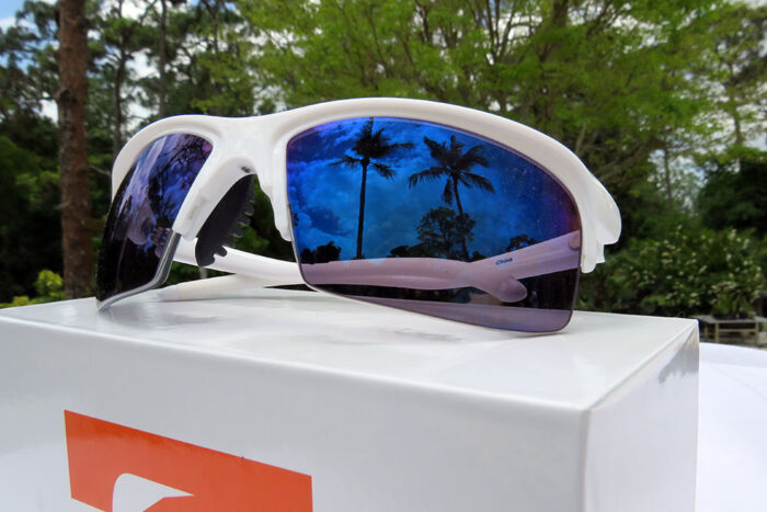 Thunder Lens in White Frame, Blue Mirror Finish